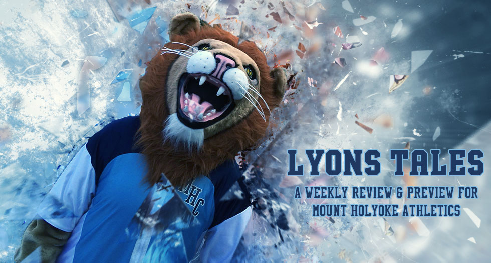 Primary image of Paws for the Lyons Tales weekly review and preview of Mount Holyoke Athletics.