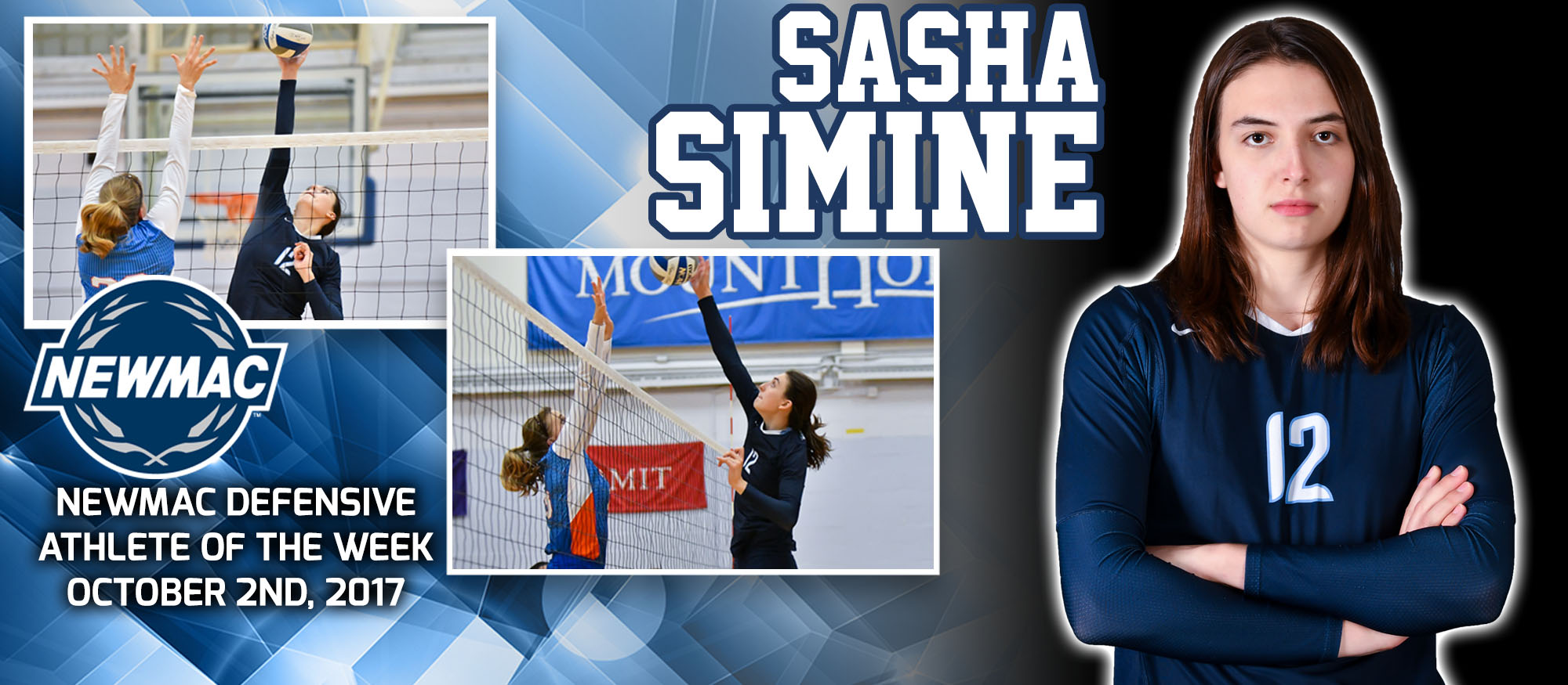 Sasha Simine Defensive Athlete of the Week graphic