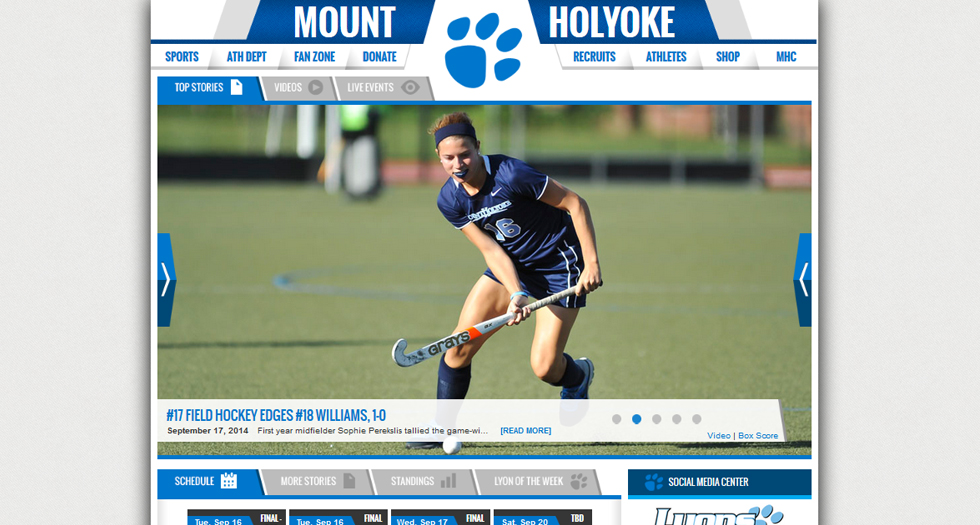 Mount Holyoke Athletics Unveils Redesigned Website