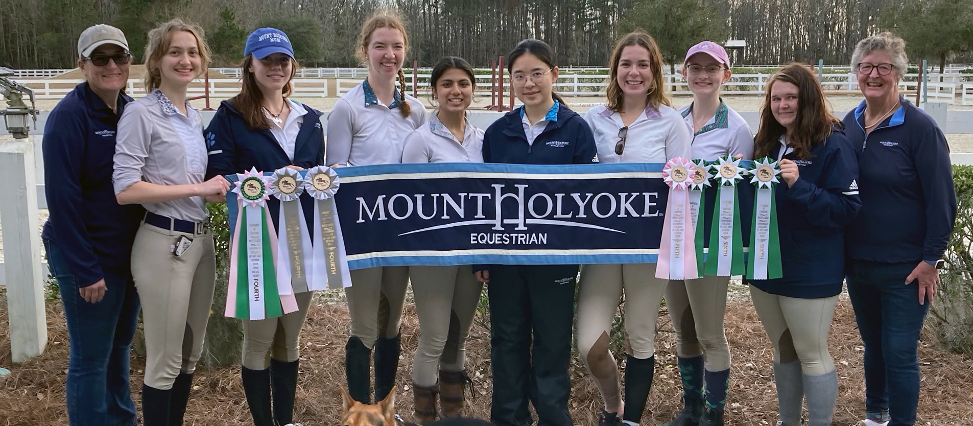 Eight riders from the Mount Holyoke equestrian team competed at the Winter Tournament of Champions on Jan. 27, 2024 in Hardeeville, S.C., hosted by the Savannah College of Art & Design.