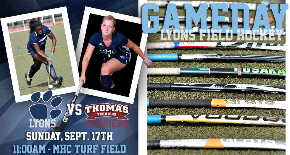 Gameday photo showcasing field hockey's game against Thomas at 11am on Sunday, September 17th