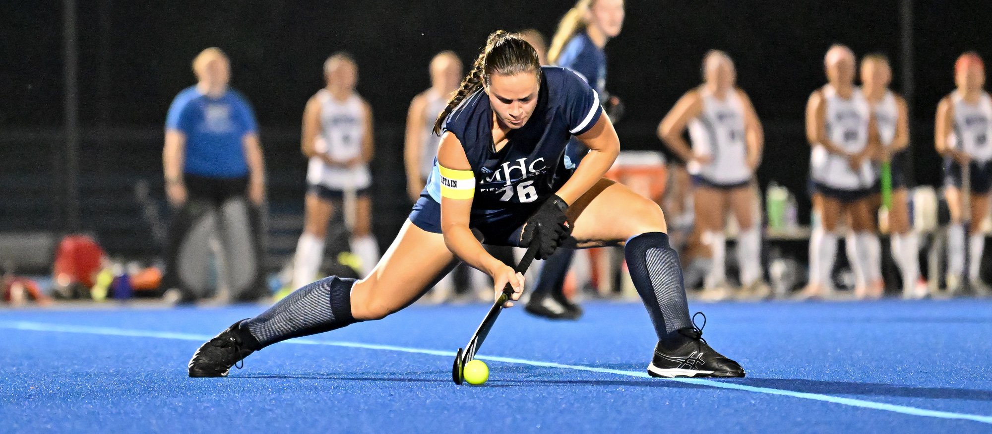 Sophia Guziewicz scored the go-ahead goal in the fourth quarter as Mount Holyoke won 3-2 at Eastern Connecticut State, the Lyons' third straight win, on Sept. 14, 2023. (RJB Sports file photo)