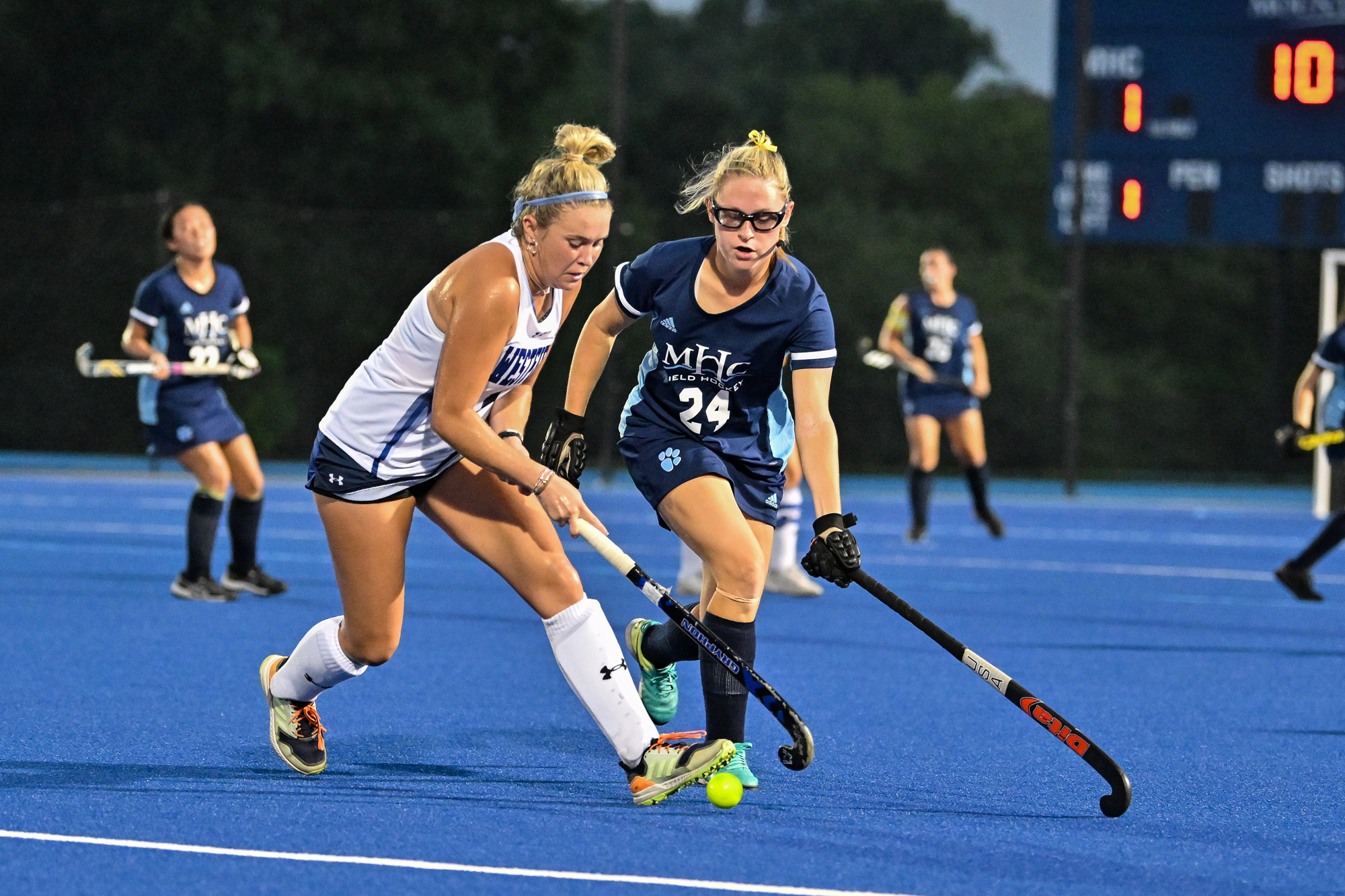 Jayonna Montigny scored two goals and added two assists in Mount Holyoke's 5-0 win over Gordon on Sept. 12, 2023. (RJB Sports file photo)