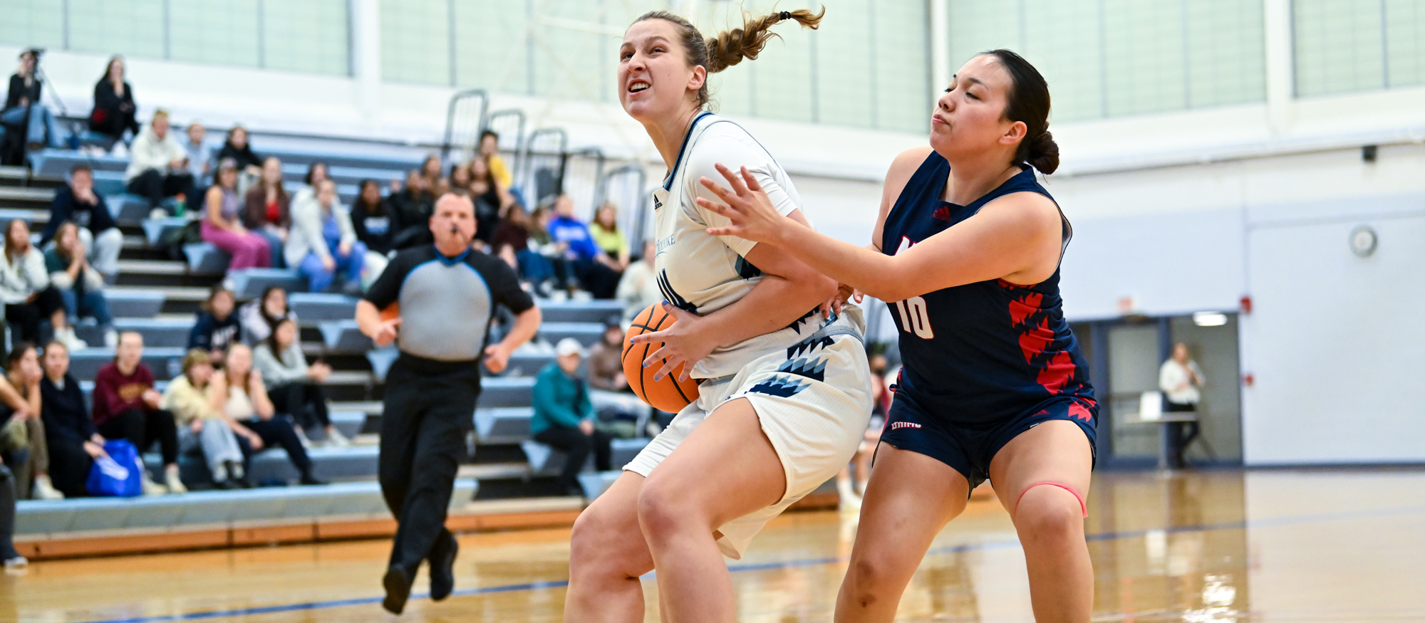 Taryn White had 12 points, 17 rebounds, three steals and two blocks in Mount Holyoke's 45-36 loss at Bard College on Jan. 2, 2024. (RJB Sports file photo)