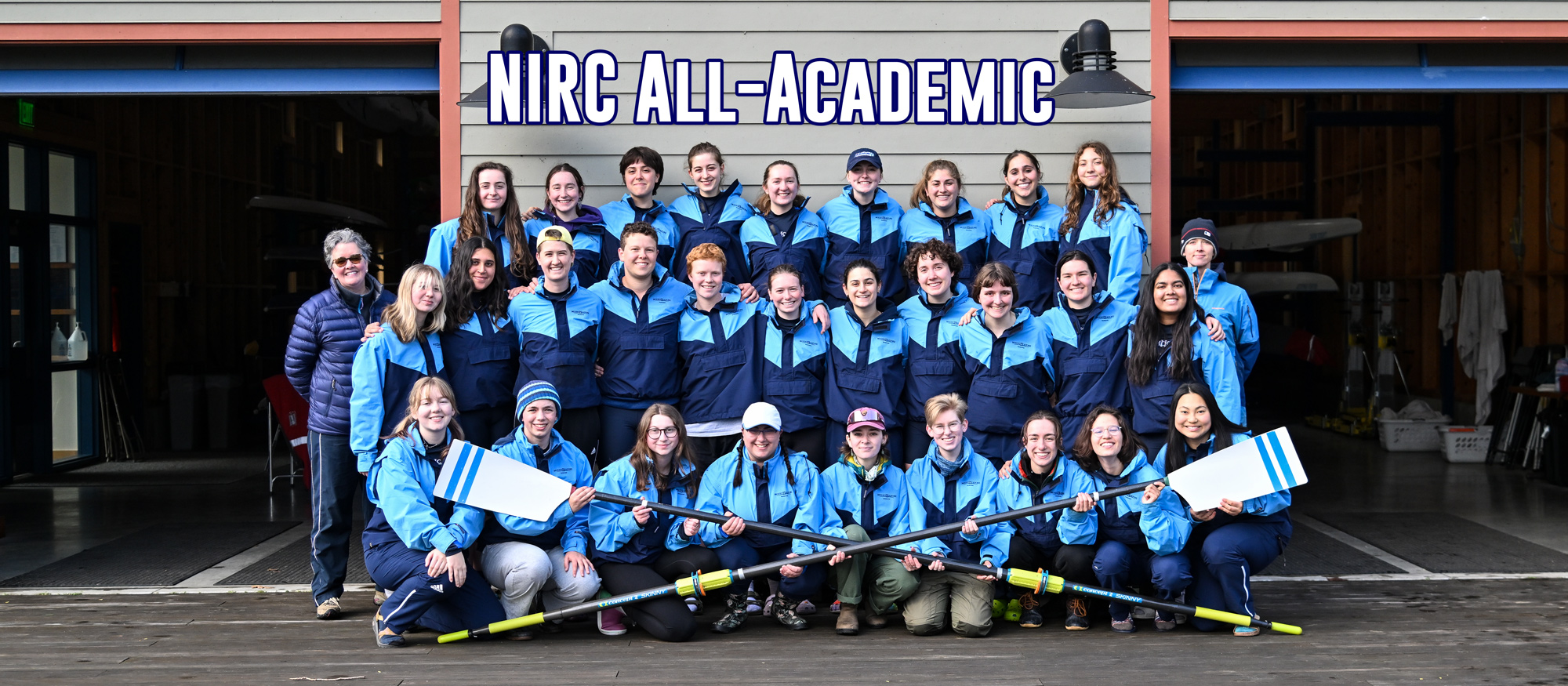 Twelve members of the Mount Holyoke rowing team earned NIRC All-Academic honors on June 28, 2023. (RJB Sports)