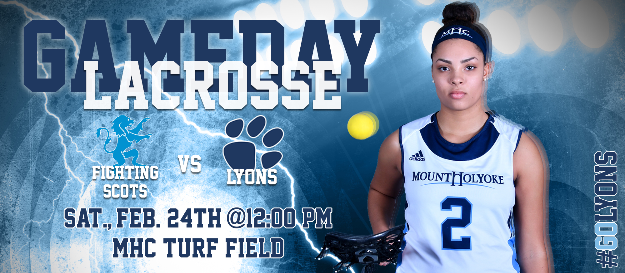 Gameday Central lacrosse graphic featuring Leila Kouakou.