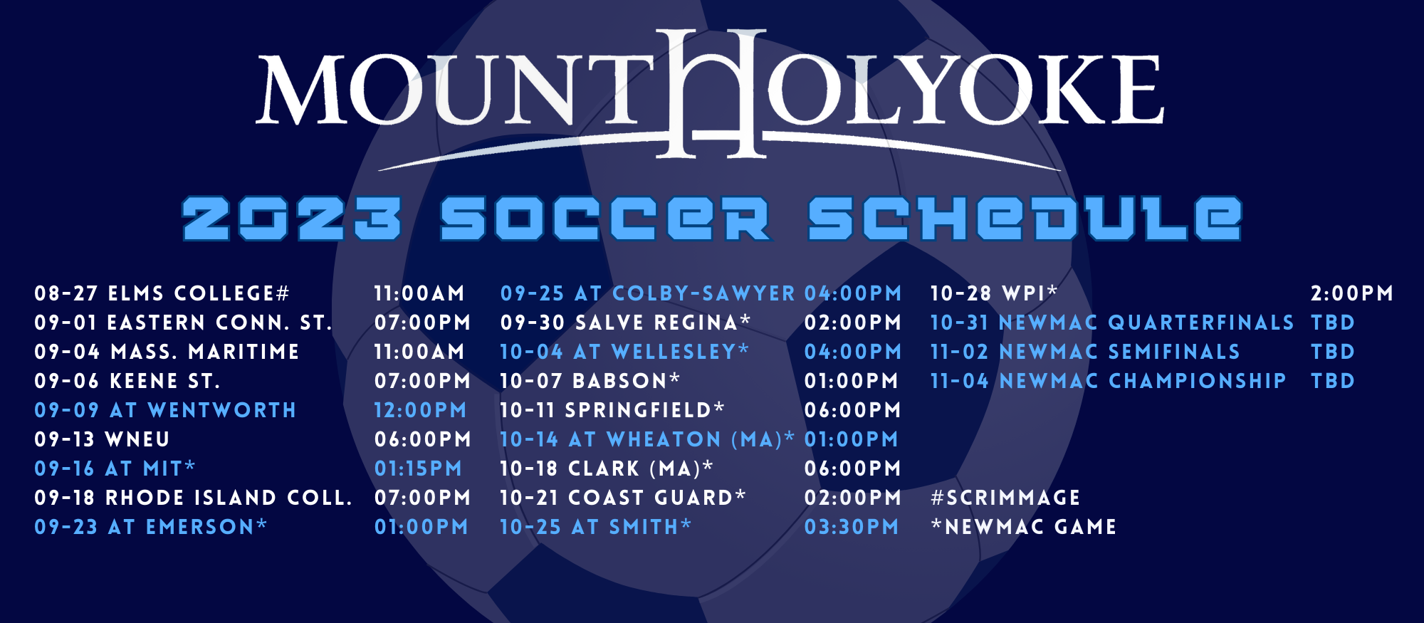 Mount Holyoke soccer opens season with scrimmage and three home games