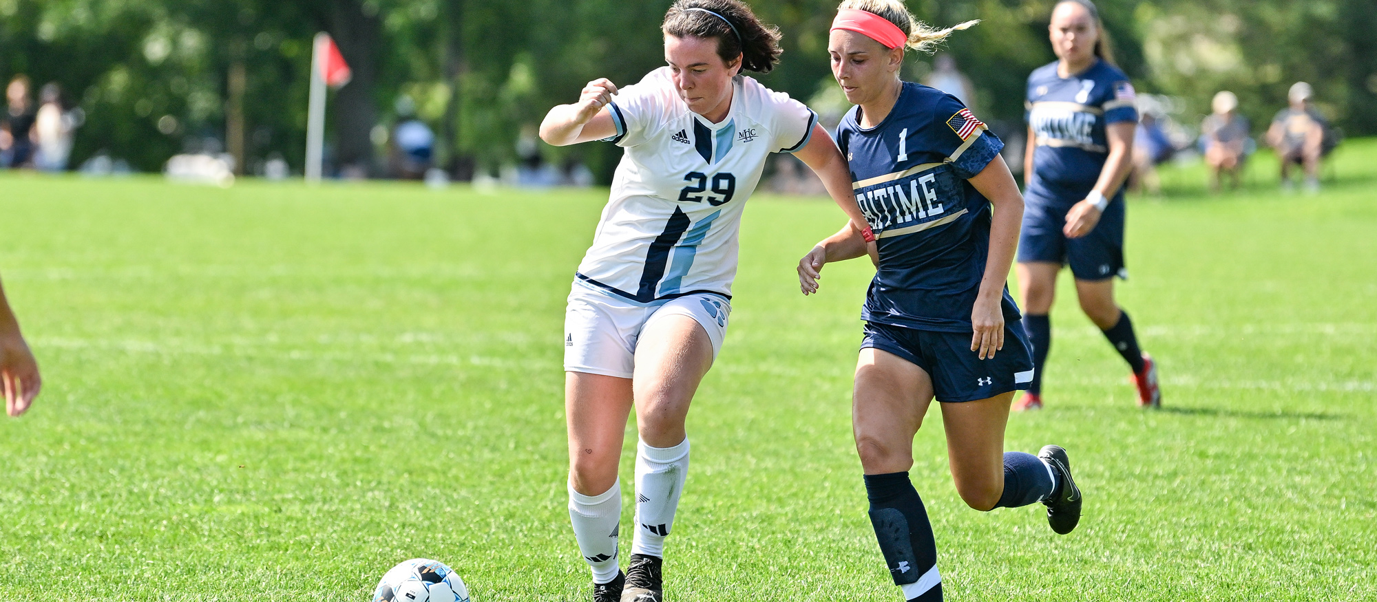 Charlotte Moynihan scored for the second time in as many games in Mount Holyoke's 2-1 loss at Wellesley on Oct. 4, 2023. (RJB Sports file photo)
