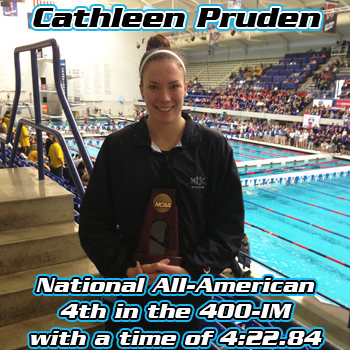 Pruden Earns National All-America; Finishes 4th in 400-IM