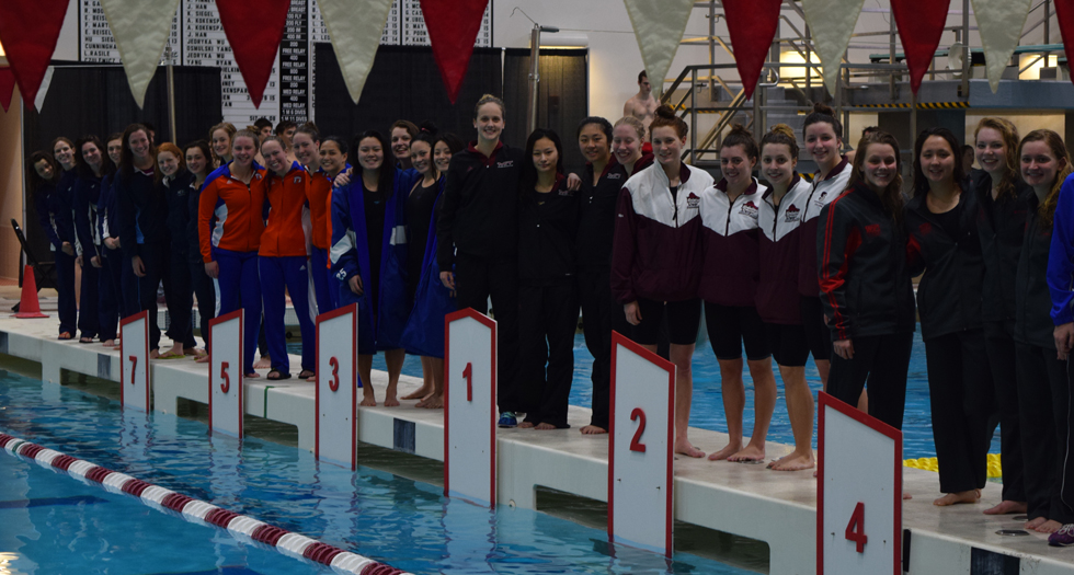 Swimming & Diving Opens NEWMAC Championships in Record-Breaking Fashion