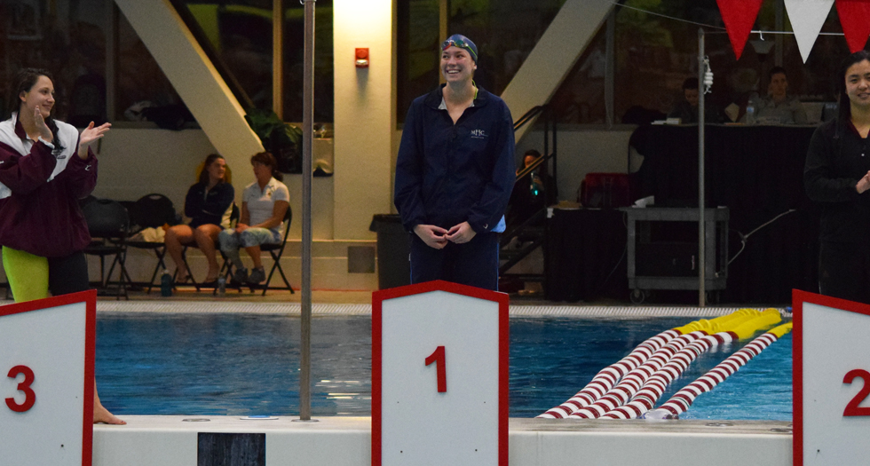 Pruden Repeats as 200-IM Champion; Swimming & Diving 9th After Day 2 at NEWMACs
