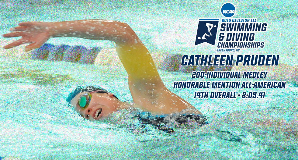 Pruden Earns Honorable Mention All-America; Finishes 14th in 200-IM