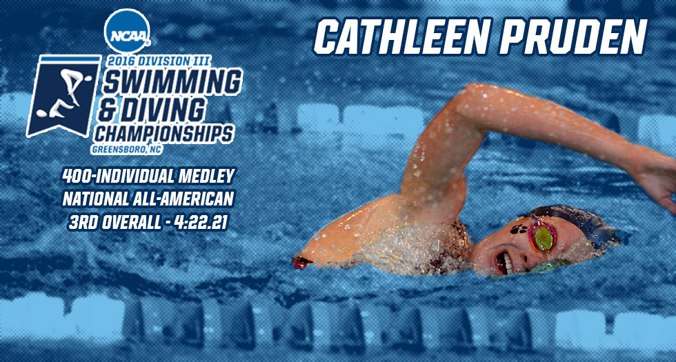 Pruden Earns National All-America; Finishes 3rd in 400-IM