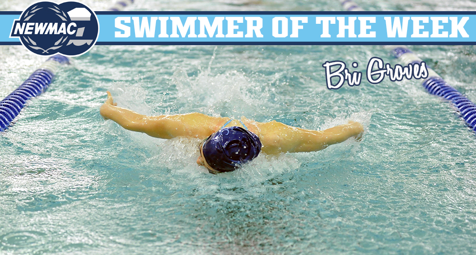 Groves Named NEWMAC Swimmer of the Week