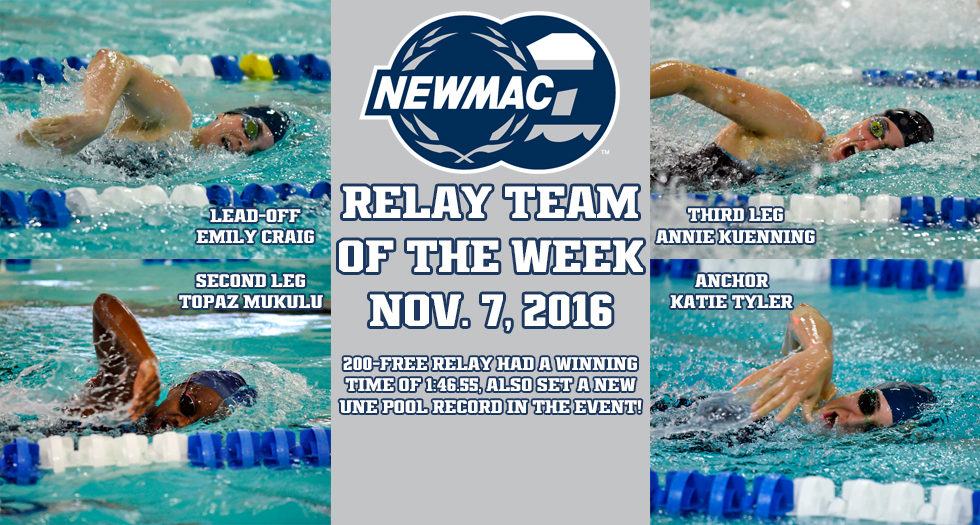 Swimming & Diving Garners NEWMAC Relay Team of the Week honors