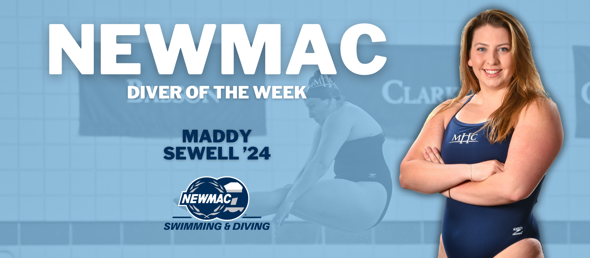 Sewell wins her second NEWMAC Diver of the Week honor this season