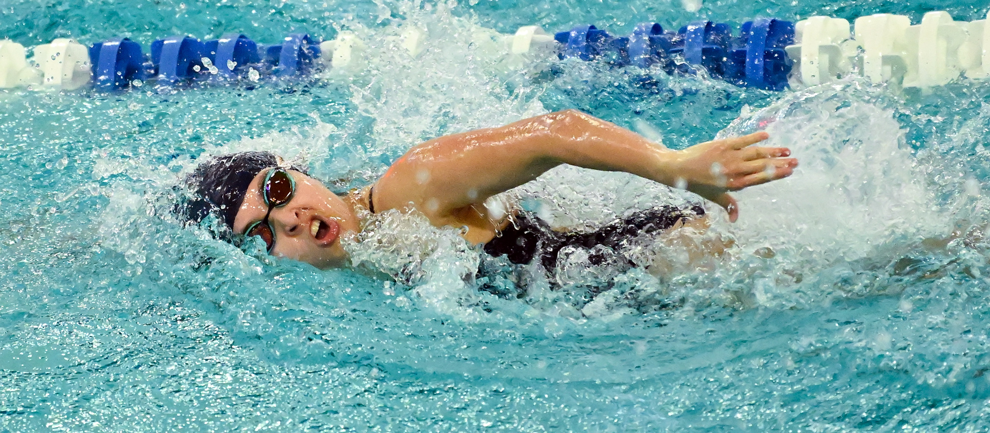 Carolina Loayza came in second place in two butterfly races and seventh in the 100-yard individual medley at the Vassar Sprint Invitational on Feb. 3, 2024. (RJB Sports file photo)