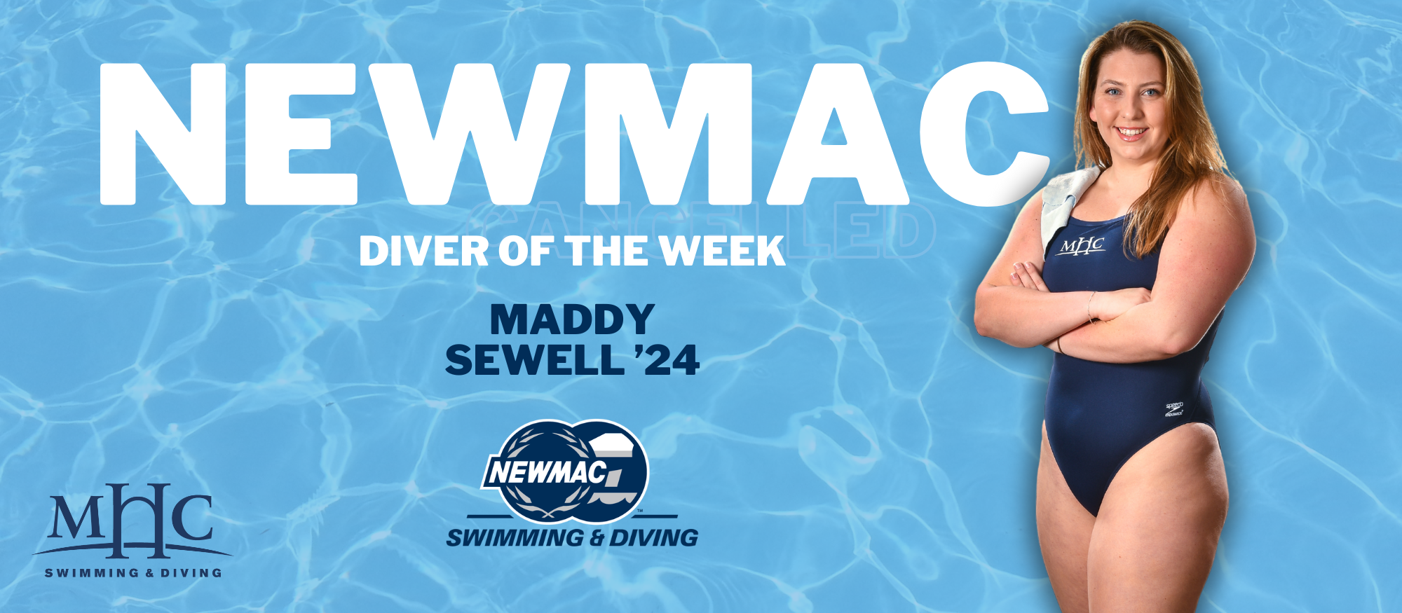 Maddy Sewell wins her third career NEWMAC Diver of the Week award