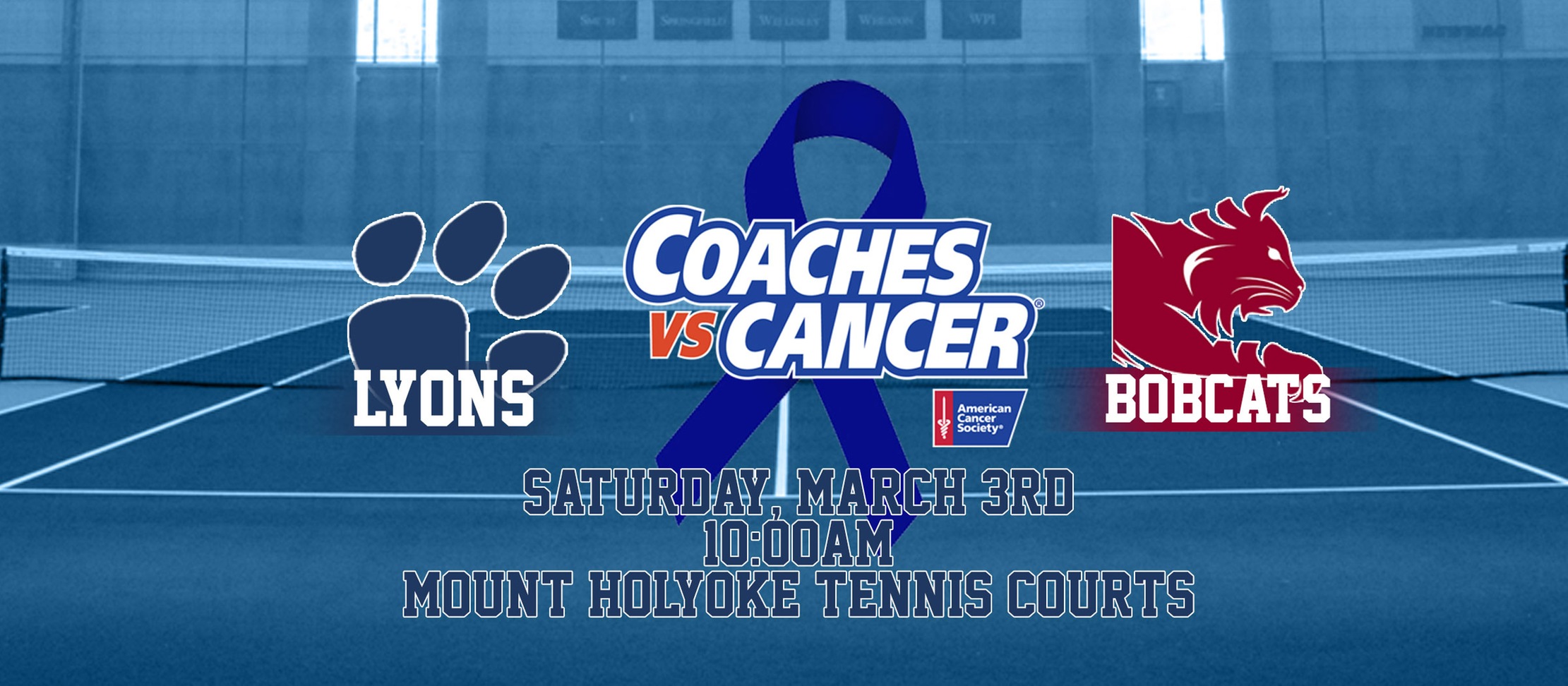 Coaches vs Cancer gameday central graphic for tennis.
