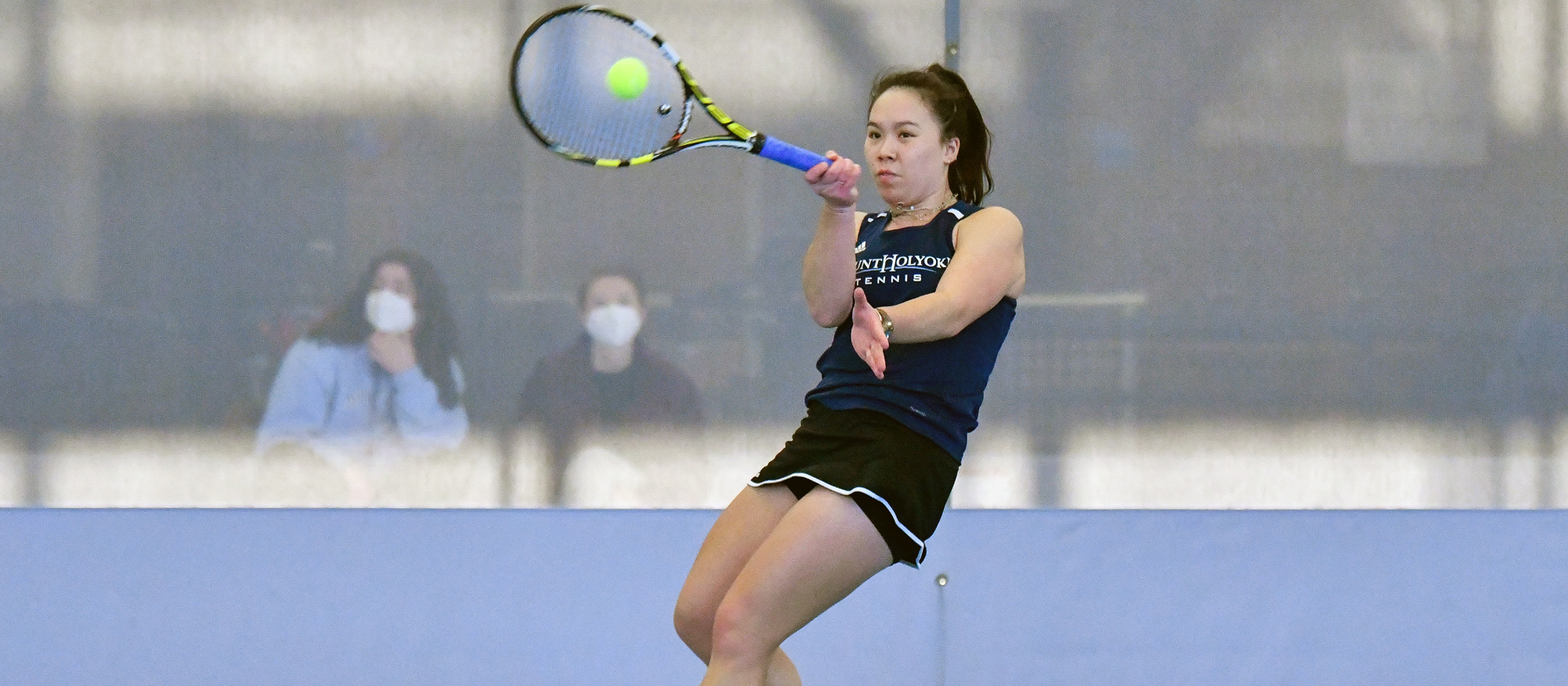 Annika Chai and Mount Holyoke tennis lost 9-0 at Bates College on March 15, 2023. (RJB Sports file photo)