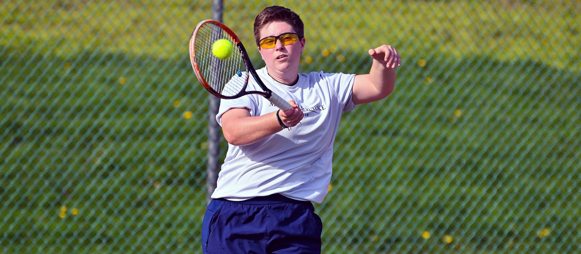 Cal Smith teamed with Rachel Allen to post a win in the C Draw of the 2023 New England Intercollegiate Women's Tennis Tournament. (RJB Sports file photo)