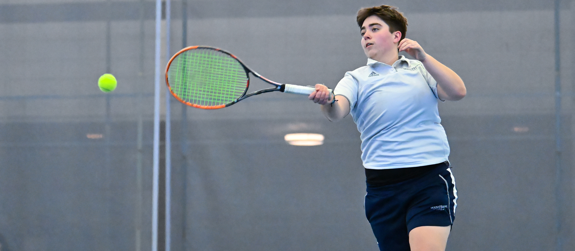 Cal Smith and Mount Holyoke tennis won 6-1 at the University of Puerto Rico-Rio Piedras on March 21, 2024. (RJB Sports file photo)