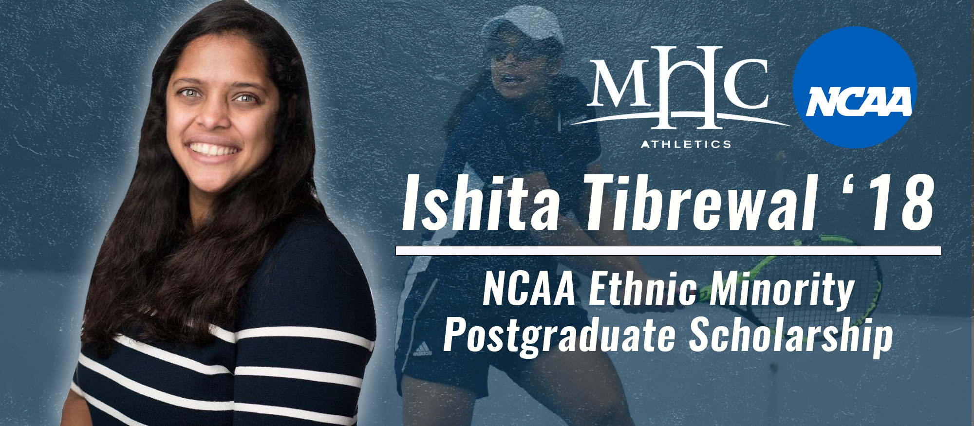 Former Tennis Captain Tibrewal '18 Earns NCAA Ethnic Minority Postgraduate Scholarship