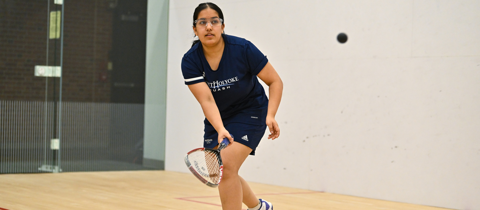 Baya Jaiswal won 3-1 for Mount Holyoke against Vassar at the CSA Team Divisional Championships in Philadelphia on Feb. 16, 2024. (RJB Sports file photo)