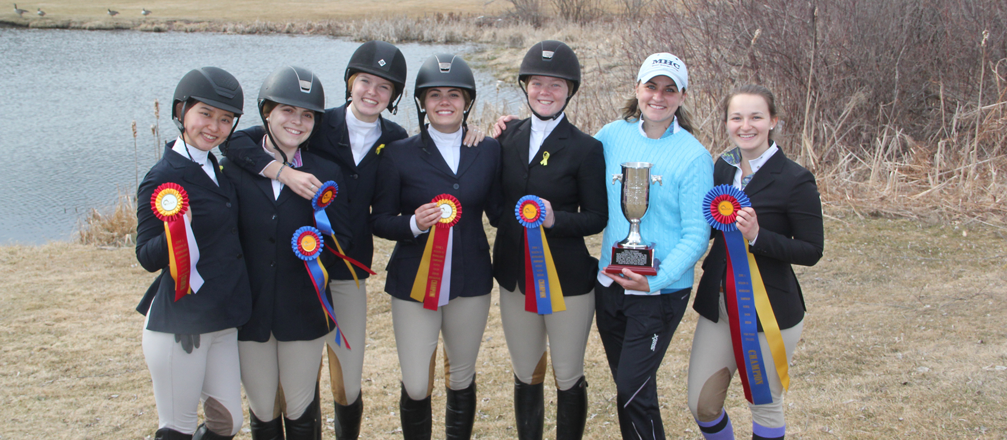 Photo of various riders following competition at the 2019 IHSA Zone 1 Region III Championships.