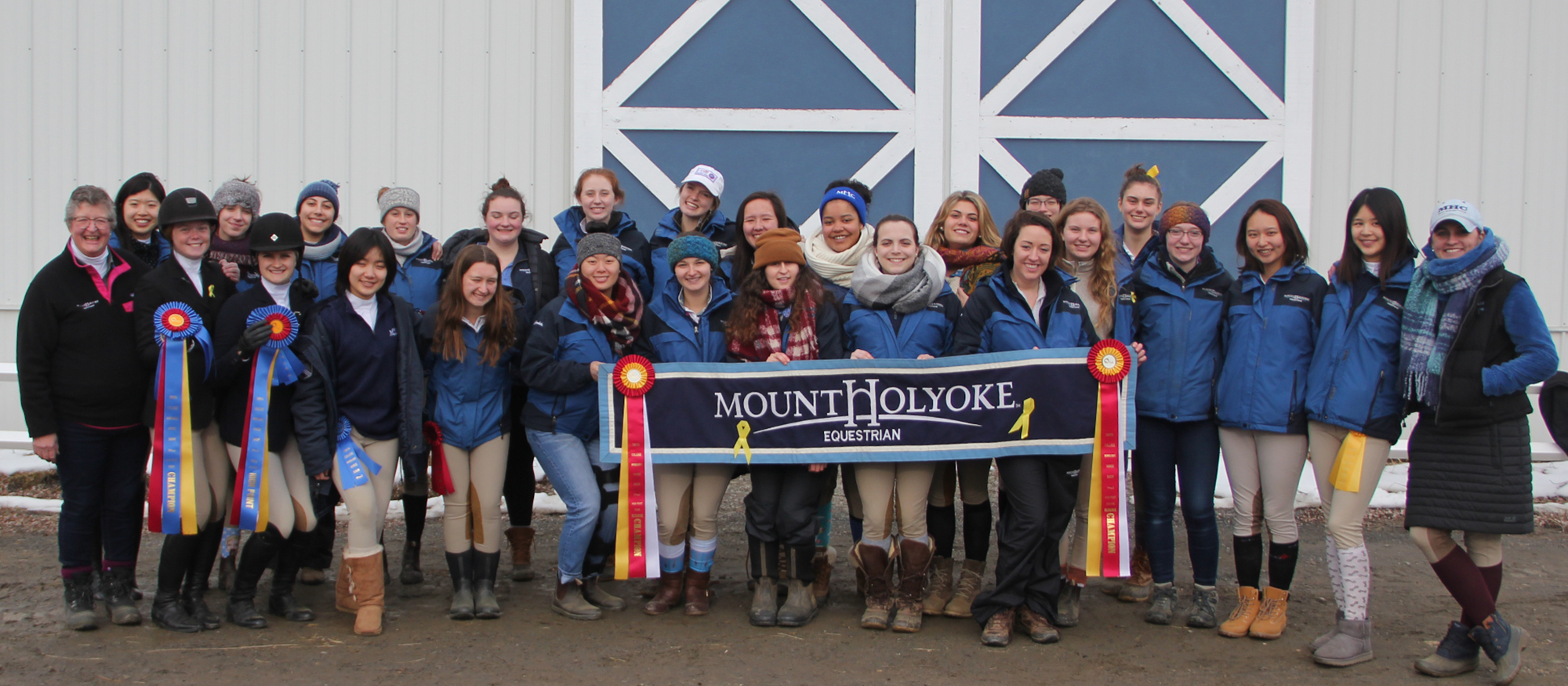 Group photo of the Lyons equestrian team, following their second-place finish at the 2019 Smith College Show on Feb. 23rd.