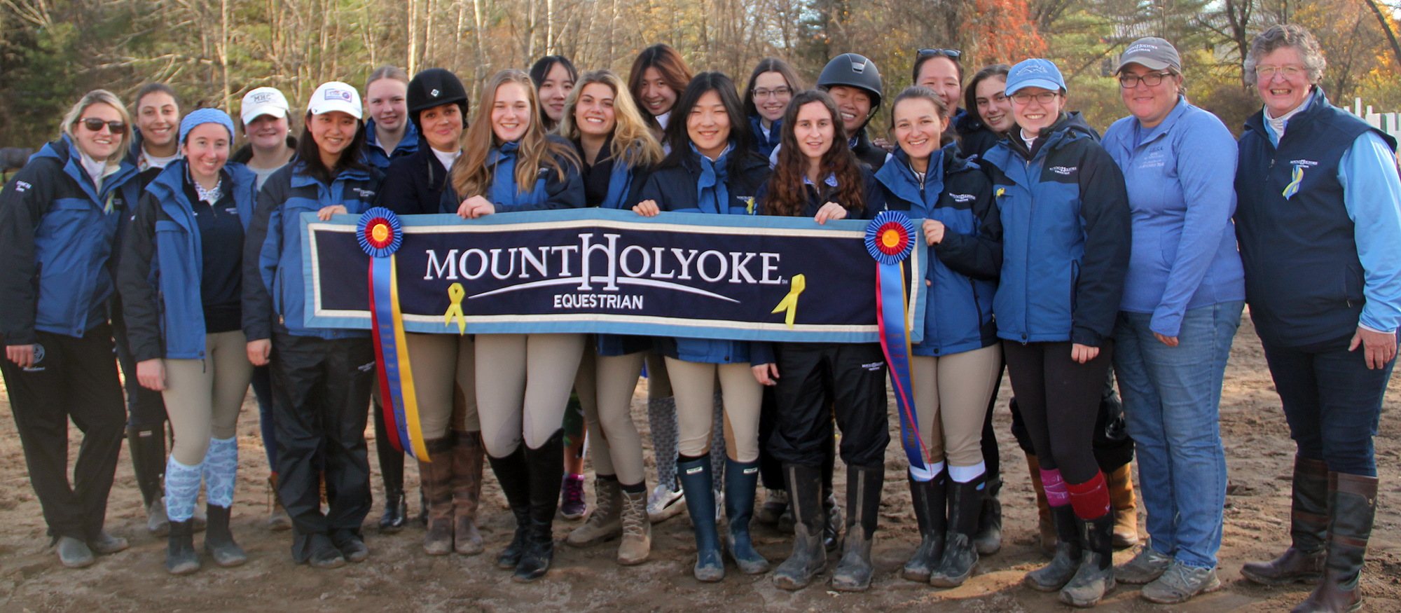 Photo of the Lyons riding team following their High Point win at the UMass Show on Nov. 4, 2018.