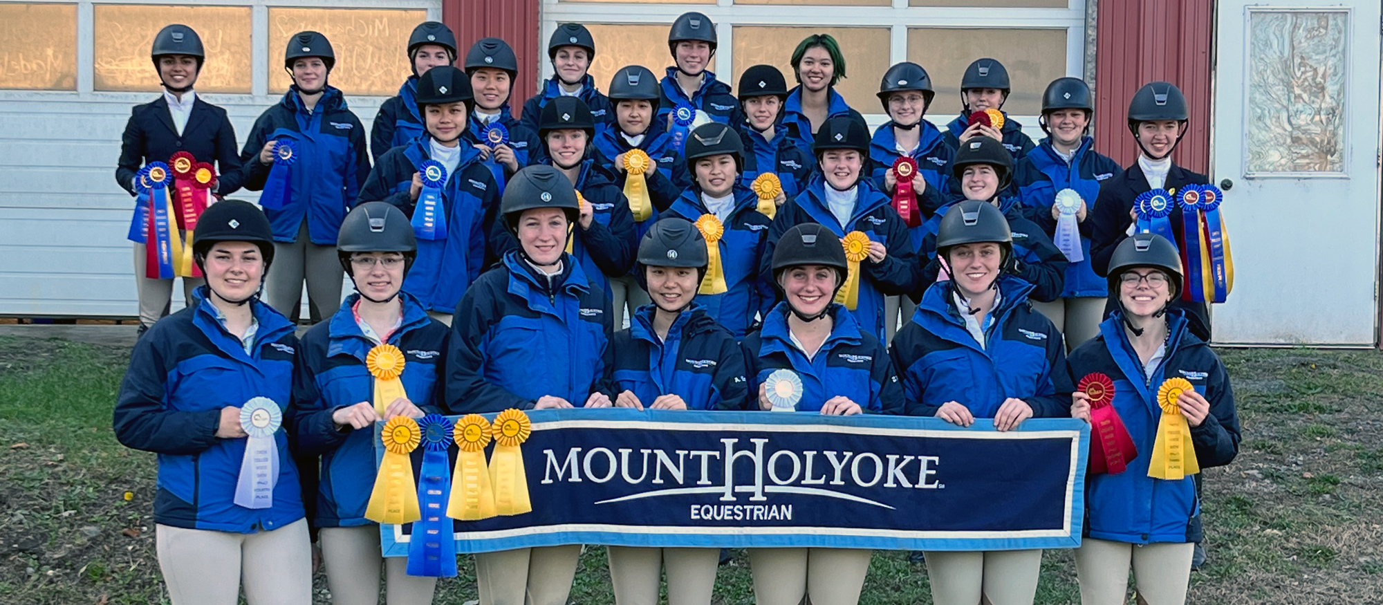 Mount Holyoke captured High Point College Champion honors among eight teams at the Smith College Show at Muddy Brook Farm in Amherst, Mass., on Oct. 30, 2022.
