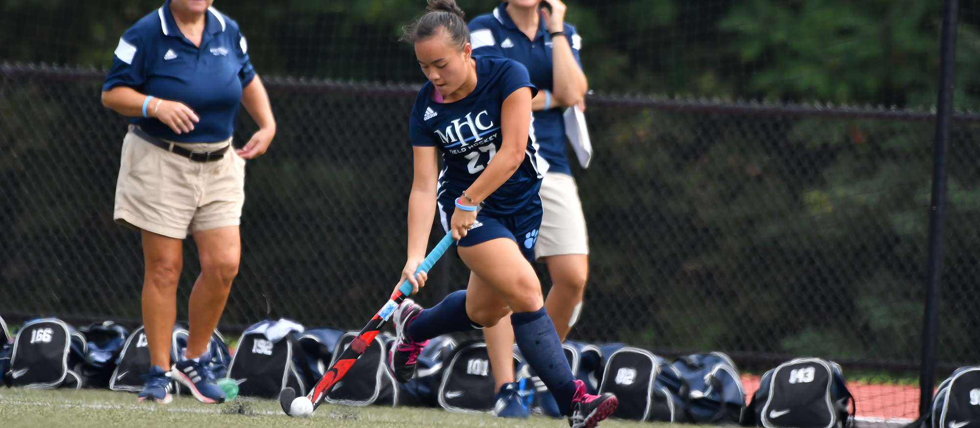 Action photo of Lyons field hockey player Mirei Golding-Powers
