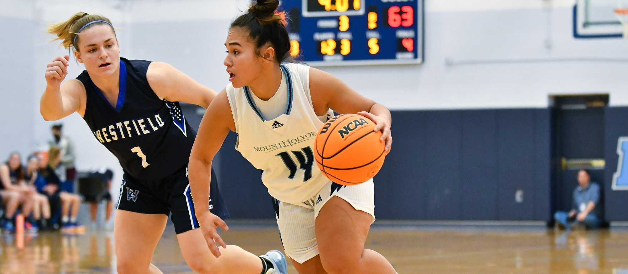 Marley Berano scored 14 points to lead Mount Holyoke against Dean on Nov. 11, 2023. (RJB Sports file photo)