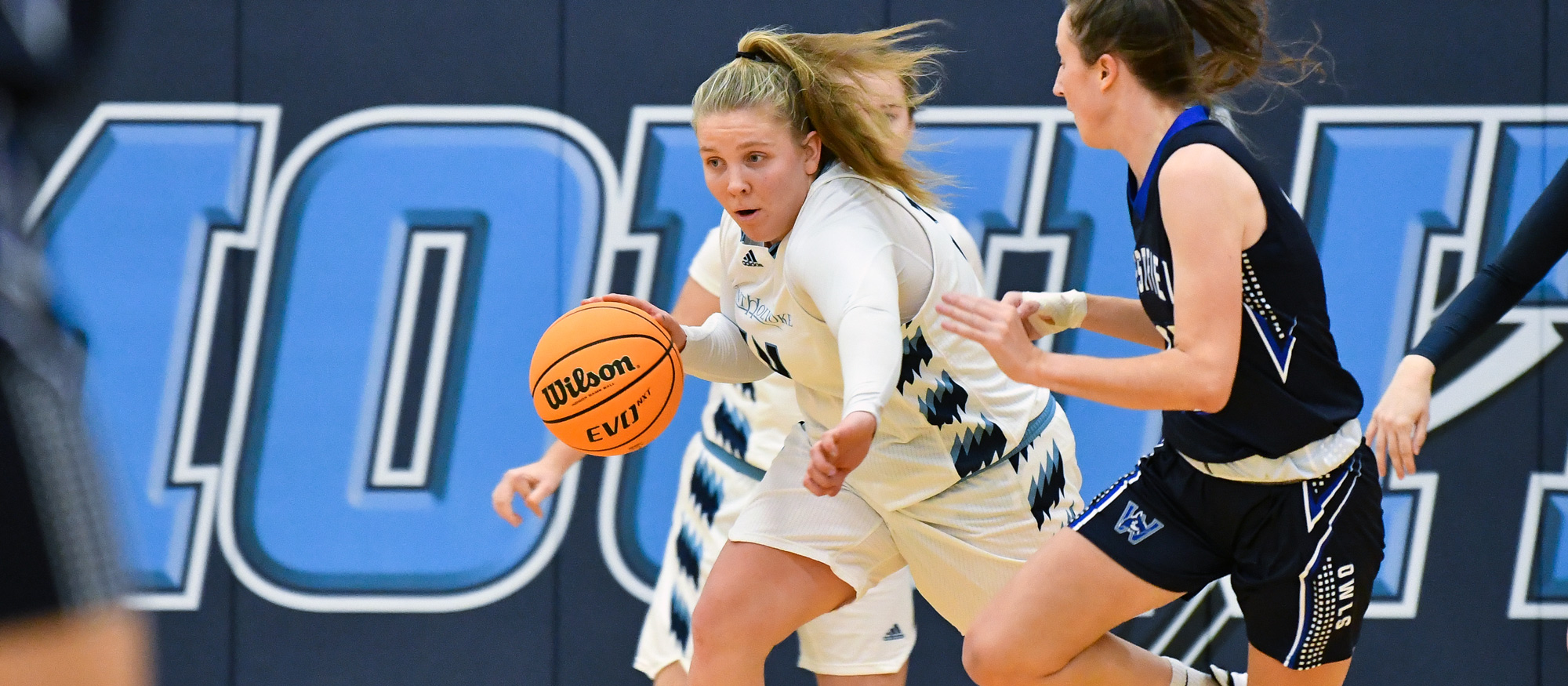 Cal McGonagle scored 12 points and grabbed 13 rebounds with five assists in Mount Holyoke's loss to Westfield State on Nov. 22, 2022. (Bob Blanchard/RJB Sports)