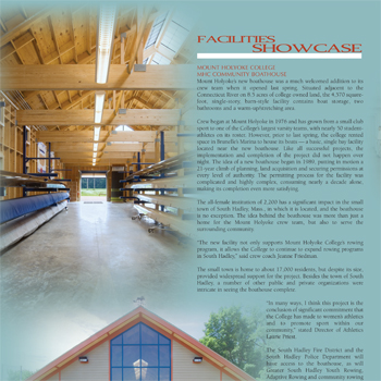 Community Boathouse Featured in Athletic Administration Magazine