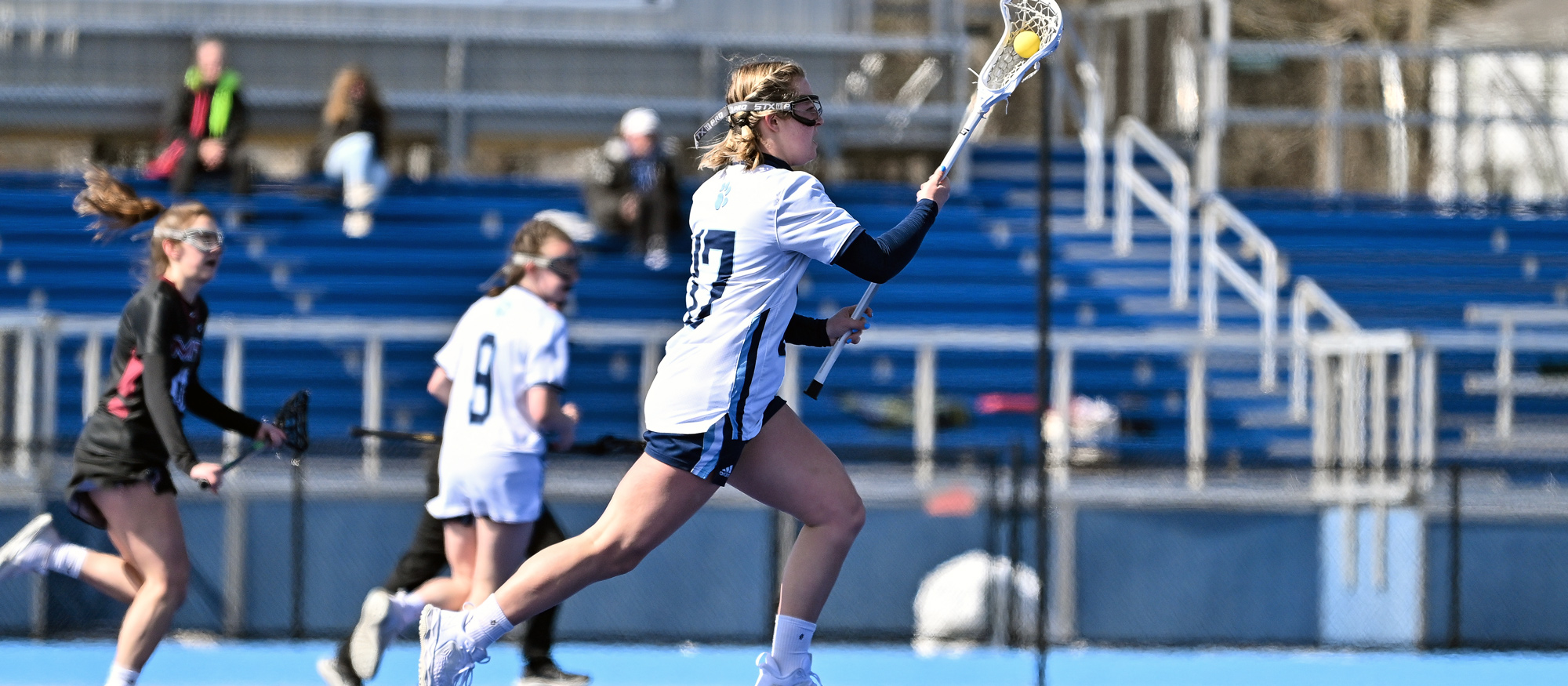 Taylor Dunn had nine ground balls, three caused turnovers and one assist in Mount Holyoke's 12-11 loss to Fitchburg State on March 29, 2023. (RJB Sports file photo)
