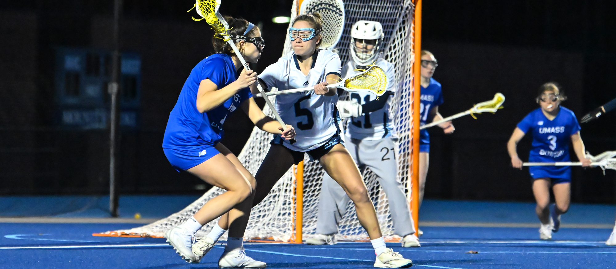 Jane Harmon caused two turnovers and collected two ground balls in Mount Holyoke's season finale against Springfield on April 24, 2024. (RJB Sports file photo)