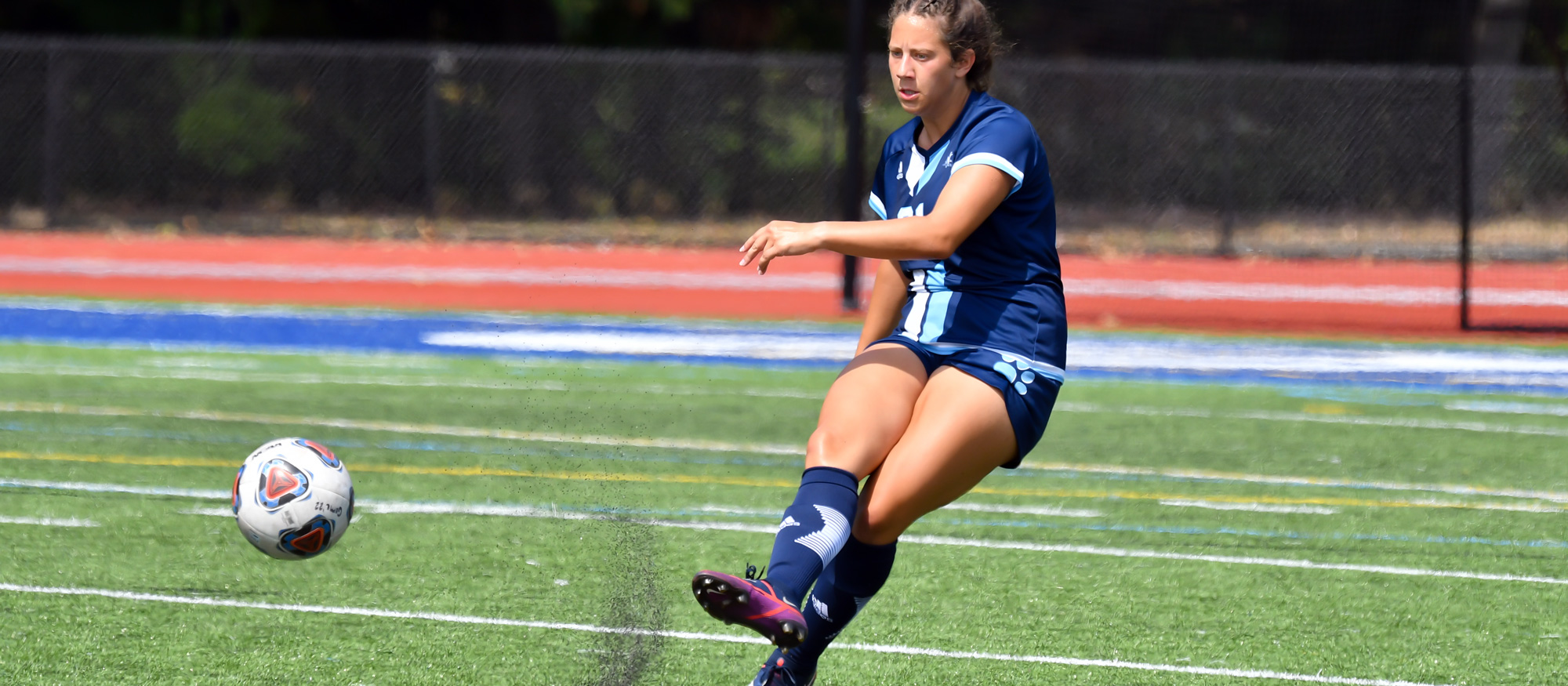 Anna Kennedy assisted on Hannah Keochakian's goal in Mount Holyoke's 1-0 win over Eastern Connecticut State on Sept. 1, 2023. (RJB Sports file photo)
