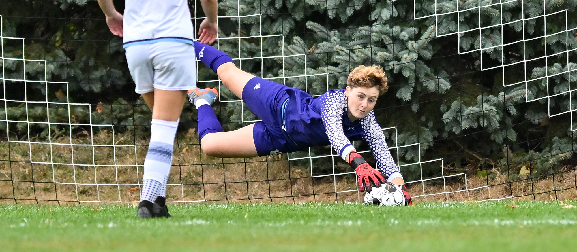 Evie Krieg had her fifth shutout of the season in a 0-0 tie at Coast Guard on Oct. 26, 2024. (RJB Sports file photo)