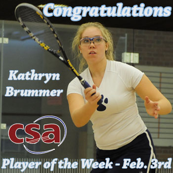Brummer Honored as College Squash Player of the Week