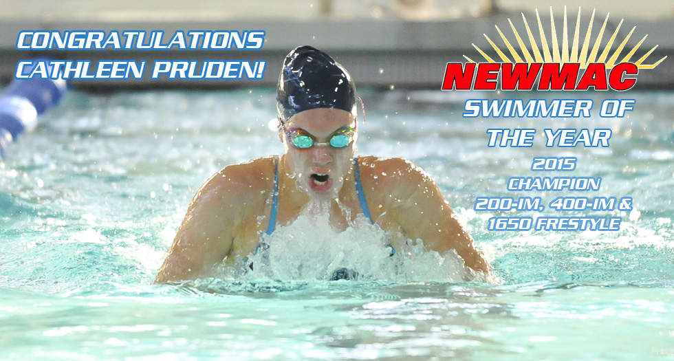 Pruden Named NEWMAC Swimmer of the Year; Lyons Finish 7th at Championships