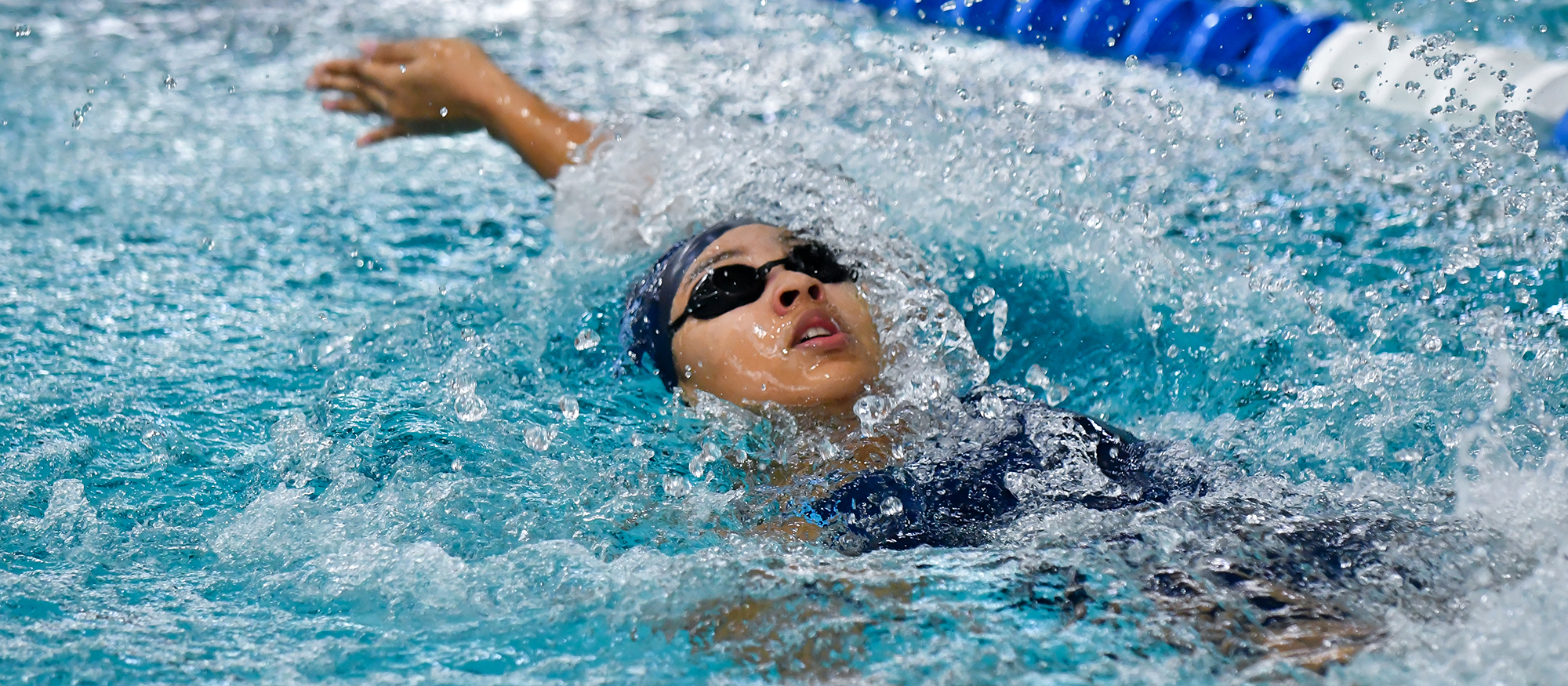 Action photo of Lyons swimmer, Laraiba Seibou.