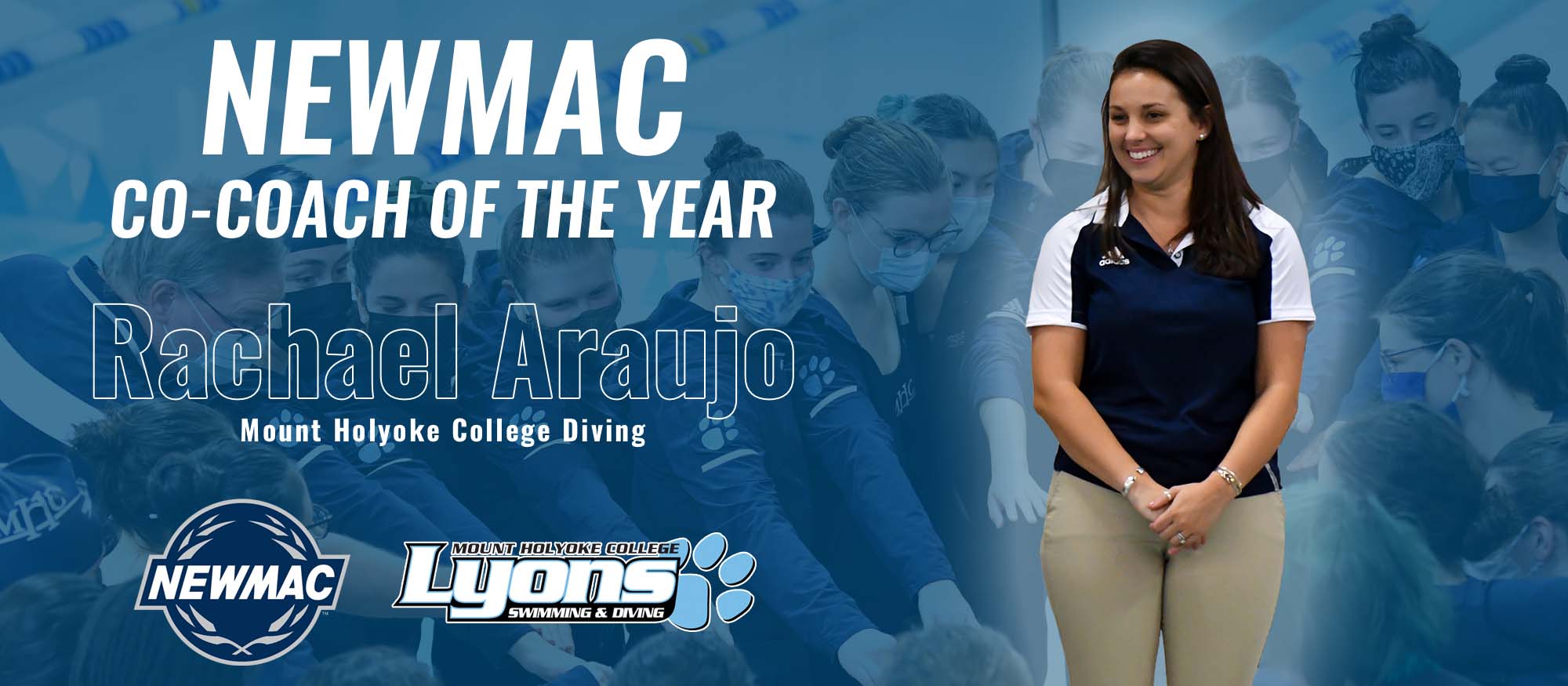 Araujo Collects NEWMAC Women's Diving Co-Coach of the Year Honors