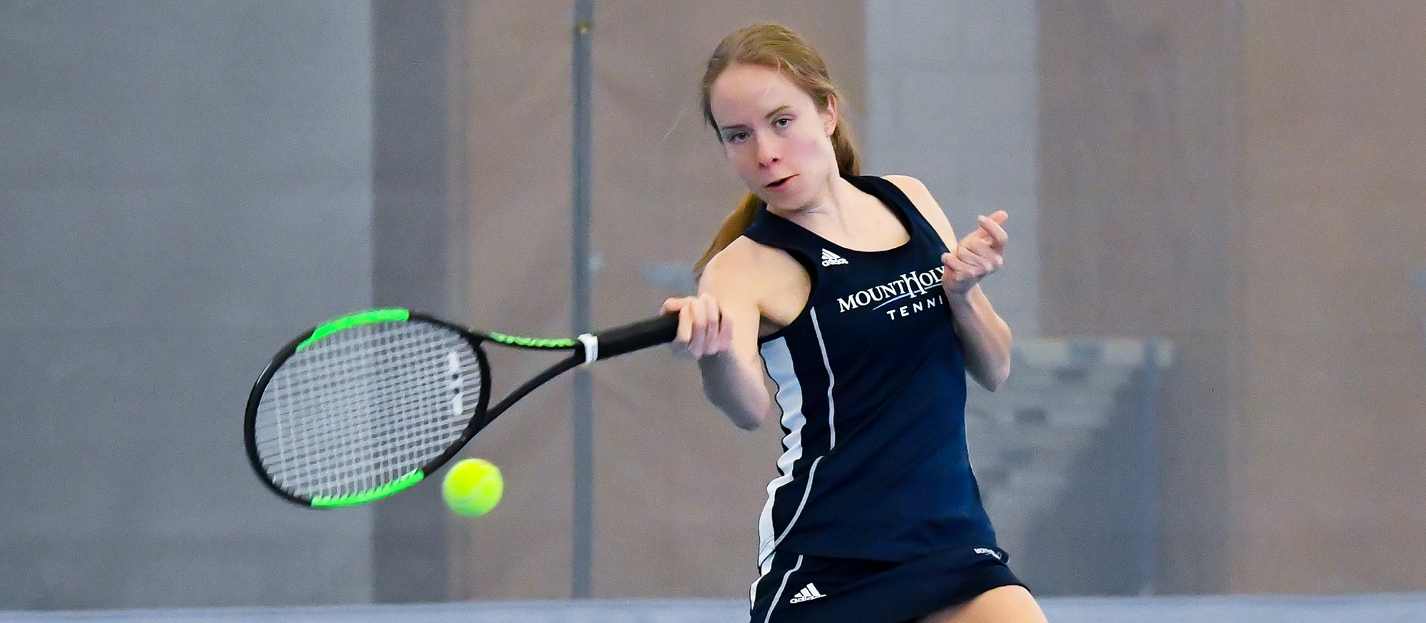 Action photo of Lyons tennis player, Anya Gerasimova