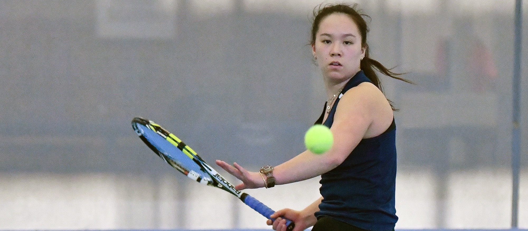 Annika Chai (pictured) and Jaskirat Kaur won two straight matchups against opponents from Smith and Wellesley on Oct. 8, 2022, to reach the consolation championship match of the NEWITT B Draw. (RJB Sports file photo)