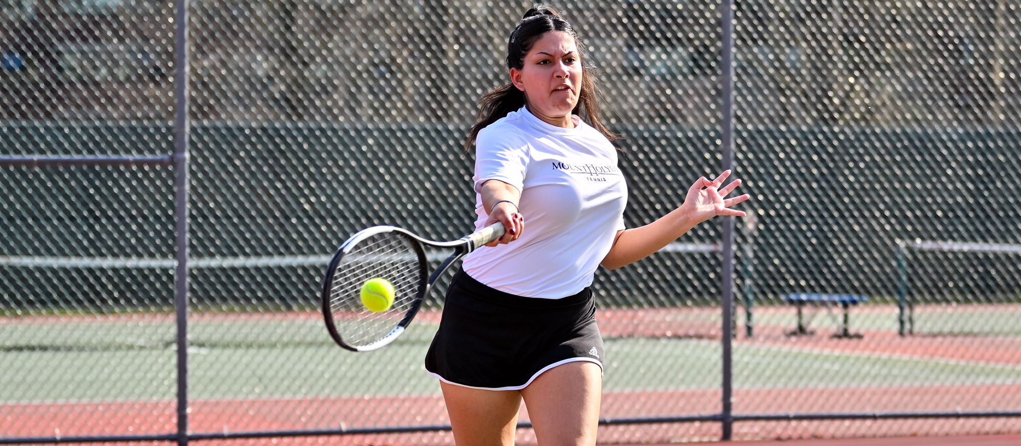 Jaskirat Kaur fell 8-2 at first doubles and 6-0, 6-3 at second singles in Mount Holyoke's 9-0 loss at No. 3 nationally ranked MIT on April 8, 2023. (RJB Sports file photo)