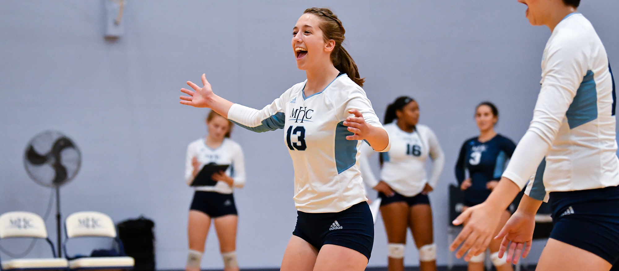 Bishop and Simon Lead Volleyball Past Husson; Lyons Fall to MIT in NEWMAC Play
