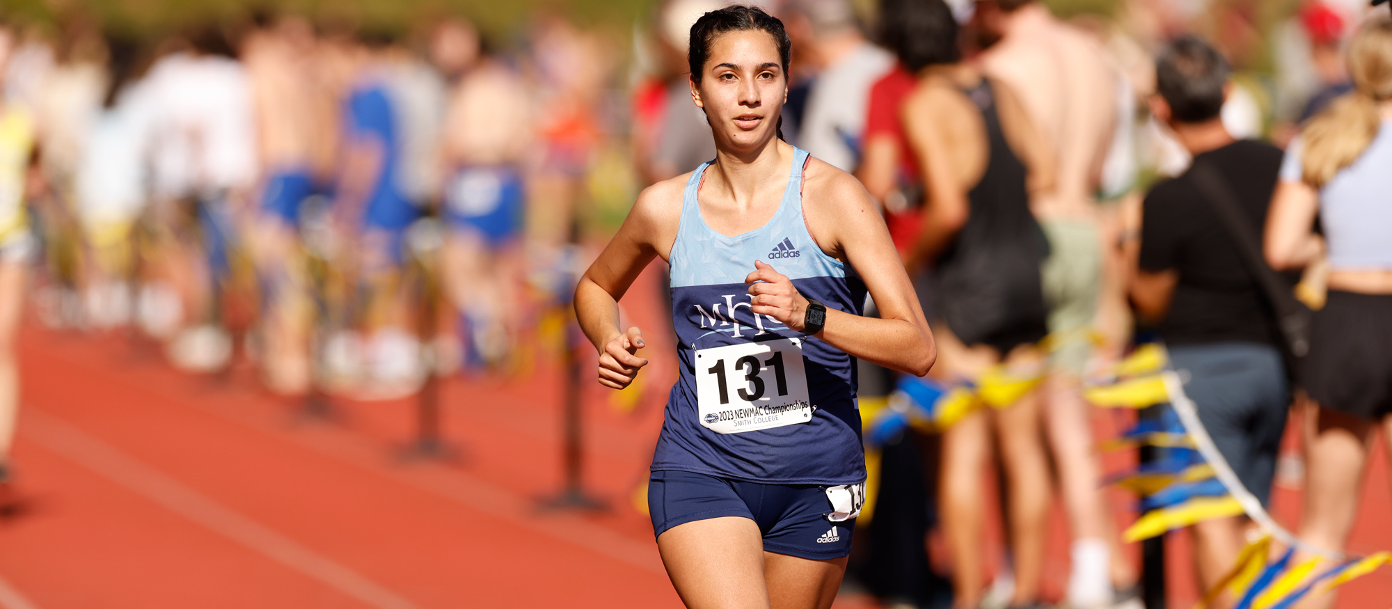Kim Beaver placed 88th among 176 individual runners, second fastest for Mount Holyoke, at the NCAA Mideast Regional Championships at Stanley Park in Westfield, Mass., on Nov. 11, 2023. (File photo by Frank Poulin/Courtesy of Smith College)